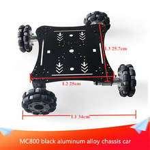 Mc800 preto liga de alumínio chassis carro 100mm roda mecanum + alto torque 37 motor 360 graus sem obstáculos suave e rotação livre 2024 - compre barato