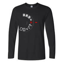 Мужская модная футболка с длинным рукавом и кнопкой для фотоаппарата, Мужская хлопковая футболка для фотосъемки, Мужская футболка свободного размера 2024 - купить недорого