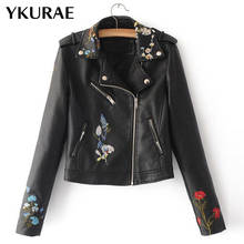 Leather Jacket PU Women Short Punk Jackets Embroidery Motorcycle Outerwear Women's Coat Spring Autumn Fashion Streetwear FL194 2024 - buy cheap