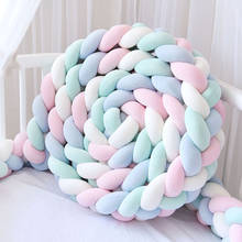 Baby Crib Bumper Knotted Braided Bumper Handmade Soft Knot Pillow Pad Cushion Cradle Crib 3 Meters(118.1 Inch) - 4 Strands 2024 - buy cheap