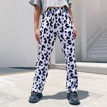 Streetwear Elastic High Waist Milk Cow Print Pants Women 2020 Casual Straight Loose Long Trousers harajuku Pantalon Femme capris 2024 - buy cheap