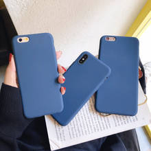 Funda de teléfono azul marino de Color sólido para iphone XS, Max, XR, X, 12, 11 Pro Max, 8, 7, 6S, 6 Plus, SE 2020, funda trasera de silicona suave de TPU 2024 - compra barato