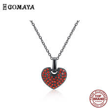 GOMAYA Red Heart Romantic Zircon Women Necklace Love Charm Exquisite Pendant Necklaces Fit Valentine's Day Gift Fashion Jewelry 2024 - buy cheap