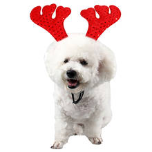 Diadema con lentejuelas brillantes para mascotas, sombrero de cuerno de ciervo, disfraz de perro, cachorro y gato, sombreros de fiesta para Cosplay, gorros para Navidad 2024 - compra barato