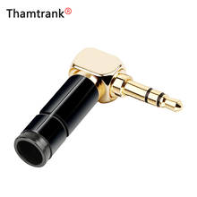 100pcs 3.5mm Jack Right Angle Earphone plug 3Pole Gold-plated Wire Connector Fit for 6mm Cable DIY Play Aluminum alloy tube 2024 - buy cheap