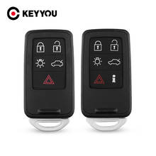KEYYOU-piezas en blanco para llave de coche, reemplazo de 5/6 botones, carcasa de llave remota de coche inteligente, 10x, para Volvo S60L/XC60/S80L/V60/V40 Fob 2024 - compra barato