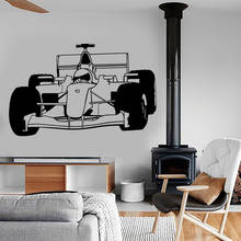 Супер Kart Наклейка на стену для картинга Формула 1 Скорость гонки крутых мальчишек спальная; игровая Декор интерьера виниловые наклейки на стену S709 2024 - купить недорого