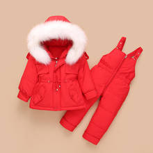 Children Snowsuit Winter -30 Degrees White Duck Down Jacket for Girls Jumpsuit Baby Boy Parka Coat Toddler Clothing Set Overalls 2024 - buy cheap