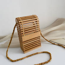 Mini bolsa de mão de tecido de bambu, bolsa da moda, feminina, bolsa de ombro, crossbody, designer de luxo, verão, 2021 2024 - compre barato