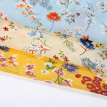 Bufanda de tela de flores pequeñas, Material de gasa de estilo Pastoral, DIY, 1 yarda 2024 - compra barato