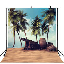 Lyavshi photography backdrop Coconut Trees Beach cannon wooden Barrel new vintage background photo studio camera fotografica 2024 - buy cheap