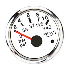 Boat Oil Pressure Gauge 52mm 2" Waterproof Oil Pressure Meter 0~10 Bar White 2024 - buy cheap