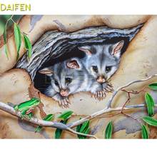 Full Round Diamond painting Cross stitch Tree hole DIY 3D Diamond mosaic leaf Full Square Diamond embroidery Hamster mouse frog 2024 - buy cheap