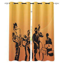 Music Character Musical Instrument Band Window Curtains Living Room Curtain Home Decor 2024 - buy cheap