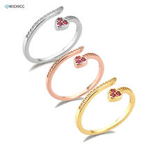 KIKICHICC-Anillos ajustables para mujer, de Plata de Ley 925, oro, rosa, serpiente roja, joyería fina de lujo, cristal, Slime ajustable 2024 - compra barato