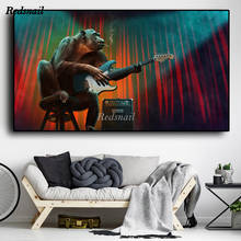Grande macaco fumador tocando guitarra animal 5d diy, mosaico broca de pintura de diamante 5d bordado abstrato gorilla ee1255 2024 - compre barato
