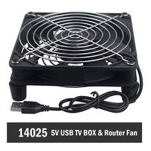Gdstime 5V 140mm USB Power TV Box Wireless USB Router Fan 140x25mm Silent Desktop DIY PC Cooler W/Screws Protective Net 2024 - buy cheap