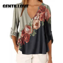 Gentillove-Blusa de verano con estampado Floral para mujer, camisa Vintage de media manga, blusa de viaje para playa, nueva moda 2024 - compra barato