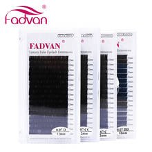 16rows Fadvan Faux Mink Eyelashes Individual Eyelashes Makeup Lashes Extension Lashes Box Case Supplies for Lash Building 2024 - купить недорого