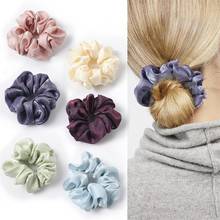 New Silk Satin Scrunchies Elastic Hair Band Bright Color Hair Scrunchie Ponytail Holders Headwear Girls Hair Ties Accessories 2024 - buy cheap