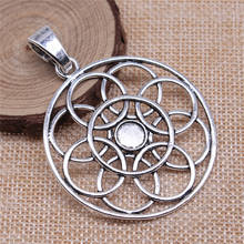 WYSIWYG 1pcs 50x50mm Antique Silver Color Hollow Flower Of Life Charms Pendant For Jewelry Making DIY Jewelry Findings 2024 - buy cheap