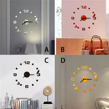 2019 Reloj de pared wall clock 3D DIY Roman Numbers Acrylic Mirror Wall Sticker Clock Home Decor Mural Decals Decor saat 661GZ10 2024 - buy cheap