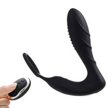 Massageador de próstata sem fio com controle remoto, próstata vibrador de silicone anal/vaginal 10 velocidades, masturbador, brinquedos sexuais para homens/mulheres/adultos 2024 - compre barato