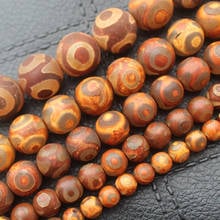 Antique  Brown 3eyes Dzi Agate 6-14mm Round beads means ,For Jewelry making, can mixed wholesale! 2024 - buy cheap