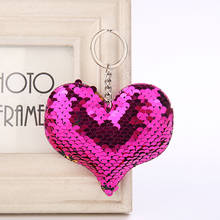 Sequins Love Keychain Shiny Reflective Cartoon Couple Keychain Ms. Personality Accessories Heart-shaped Car Keys Pendant 6C2354 2024 - buy cheap