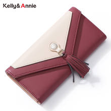 Tassel Panelled Envelope Designer Women's Wallet Pu Leather Long Wallets Female Card Holder Phone Pocket Ladies Clutch Purse 2024 - buy cheap