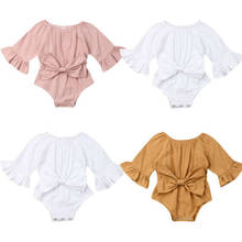 AU Newborn Infant Baby Girl Clothes Long Sleeve Waist Bow Bodysuits Jumpsuit Summer Outfit 2024 - buy cheap