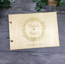 Modern Wedding Guest Book Wooden Wedding Guest Book Wooden Guestbook livre d'or Personalised Guest Book 2024 - buy cheap