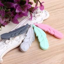 Nursing Feather Pendant Baby Teether Silicone Soother Chew Toy Teething Necklace 2024 - buy cheap