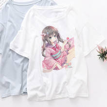 Kawaii Harajuku Vintage Aesthetic Tops Tshirt  Japanese Anime Cartoon Character Cute T-shirt Summer Fashion Casual T Shirt Women 2024 - buy cheap
