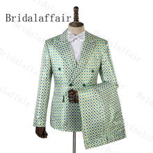 Костюм Bridalaffair Homme, модный заостренный лацкан, мужской свадебный костюм в горошек, смокинг, Мальчишник, костюмы для жениха, смокинги 2024 - купить недорого