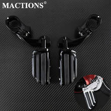 Black Foot Pegs Motorcycle 1.25" 32mm Highway Bar Footrest For Harley Sportster Softail Touring Street Road Glide For Suzuki 2024 - buy cheap