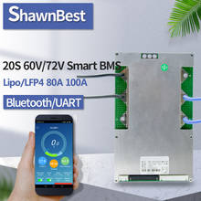 20s умная Поддержка Bluetooth BMS 72v li-ion 60a 80a LiFePo4 3,7 V Плата защиты питания с функцией выравнивания температуры PCM 2024 - купить недорого