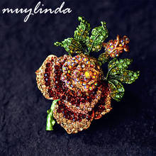Винтажная роза muylinda, брошь-цветок с кристаллами, бижутерия для костюма, броши, стразы, булавка для шарфа 2024 - купить недорого