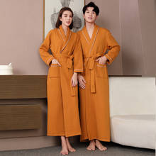 Albornoz Kimono Unisex para hombre y mujer, ropa de dormir de primavera y otoño para estar en casa, con gofre, para parejas 2024 - compra barato