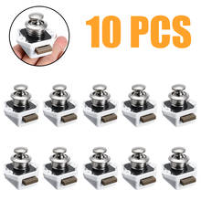 10pcs White Mini Push Button Knob Lock Cabinet Boat Caravan Door Push Button Lock safety DIY Knob Lock Door Hardware 2024 - buy cheap