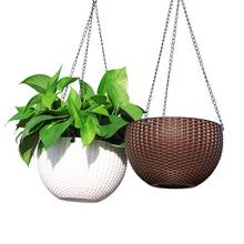 Imitation Rattan Weaving Convenient Creative Flower Pot Bonsai Basket Garden Chain Hanging Pot Planters Office Home Decor 2024 - buy cheap