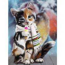 Full Square/round Diamond 5D DIY Diamond Painting A greedy cat Embroidery Cross Stitch Rhinestone Mosaic Home Decor 2024 - buy cheap