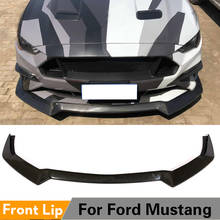 Front Bumper Lip Spoiler Splitters For Ford Mustang 2-Door 2018 2019 Carbon Fiber Bumper Front Bumper Lip Spoiler Splitters 2024 - buy cheap