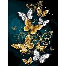 Pintura com borboleta quadrada completa, ponto cruz, mosaico de animais, imagem de strass, bordado com miçangas 2024 - compre barato