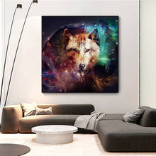 Pintura a óleo em tela estilo moderno minimalista lobo animal pintura cartazes e impressões imagens para parede para decoração sala de estar sem moldura 2024 - compre barato