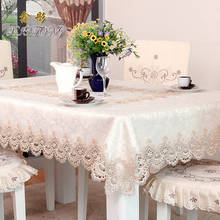 Toalha de mesa bordada luxuosa da europa, renda solúvel em água, tecido macio para sala de estar, para casa 002 2024 - compre barato