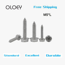 10/20PCS  M5 Stainless Steel Cross External Hex Flange Self Tapping Screw  Pad Hexagon Head  Collar Tapping Screws High Quality 2024 - buy cheap