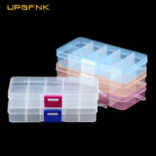 UPGFNK Adjustable 10 Slots Plastic Storage Box Jewelry Beads accessories packaging transparent Tool Case Craft Organizer box 2024 - buy cheap