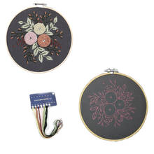 Diy flor bordado kit com aro para iniciante padrão impresso ponto cruz costura arte artesanato pintura decoração da sua casa 2024 - compre barato