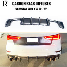 K estilo fibra de carbono para difusor de parachoques trasero para Audi A3 Sline y S3 parachoques sedán 4 DR 17 - 20 2024 - compra barato